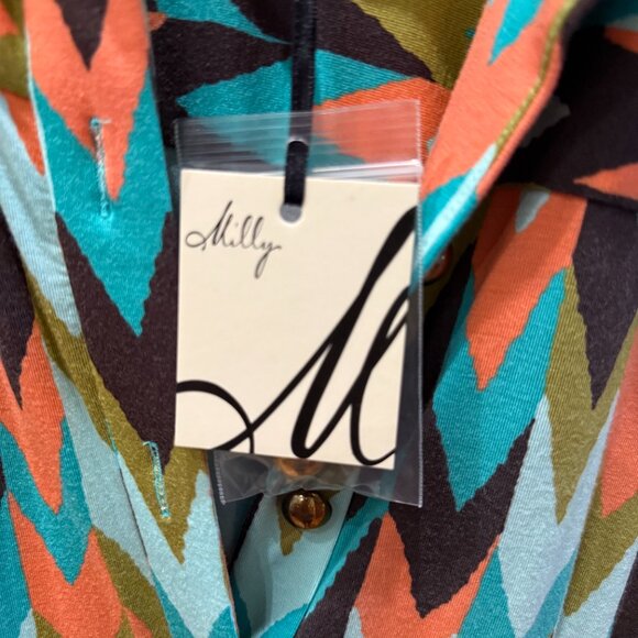 Milly Southwestern Print Shirtdress, belted, SZ M; NWT - Picture 5 of 8